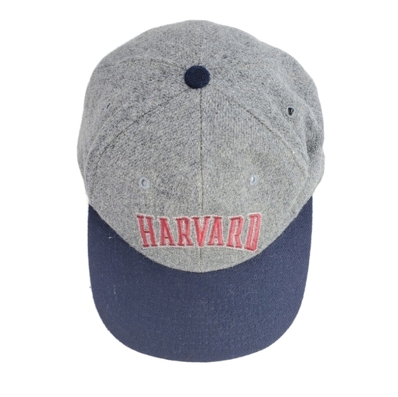Vtg Broner Harvard Baseball Cap Hat 1-Sz Snapback Gray Blue Red  Logo USA Made - Picture 3 of 10